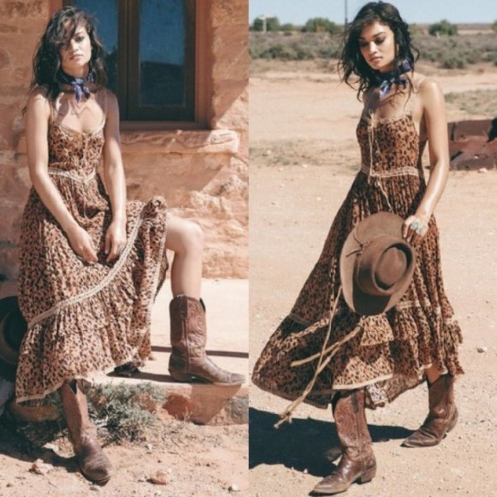 New Bohemian Saphari Leopard Maxi Summer Dress